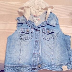Jean cut off hooded vest